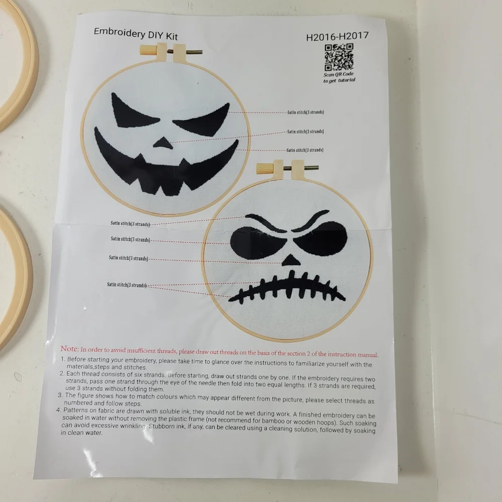 Halloween Embroidery DIY Kit with Hoops - Picture 5 of 16